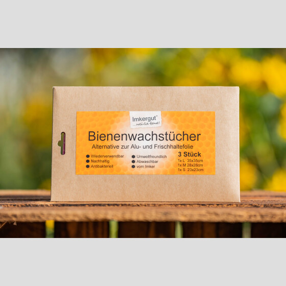 BIO Bienenwachstücher S/M/L von Imkergut®