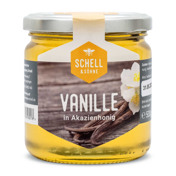 Vanille in Honig 500g mit Bourbon Vanillepulver